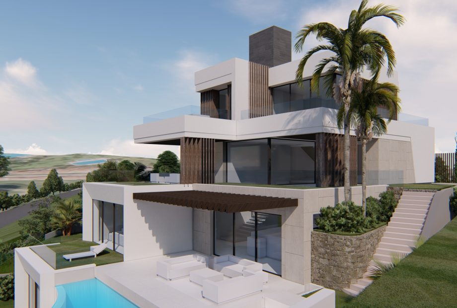 Plot and Project for contemporary villa of 1146 square metres built area in Puerto Banus´ best location