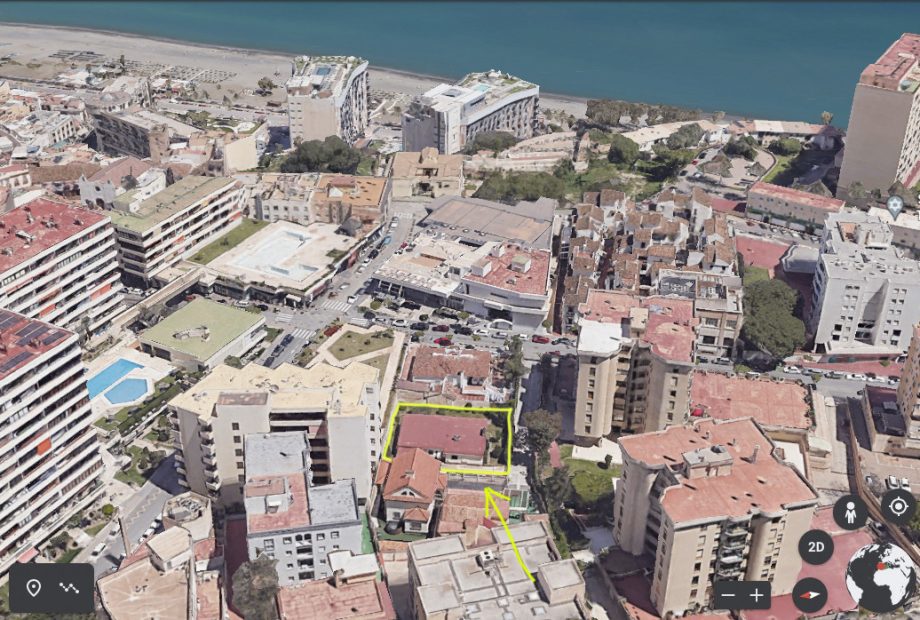 For sale a unique plot, located in the center of Torremolinos, in La Nogalera. Ideal for a hotel or apartment building.